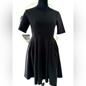 Brigitte BriannaModest  Little Black Swing Dress w Short Sleeve & Skater Skirt